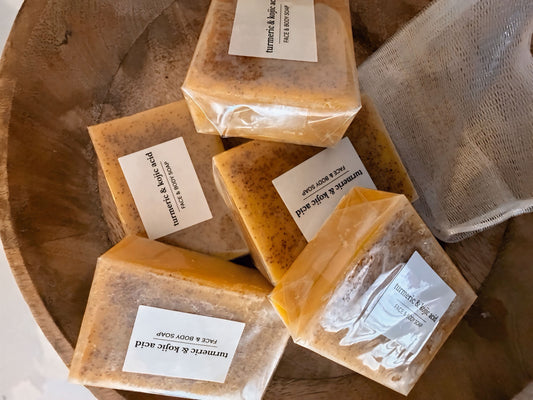 5pcs Savon exfoliant, curcuma