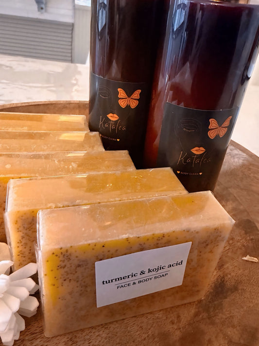 Kit caramel 2 pcs bodyClean 5pcs savon, curcuma
