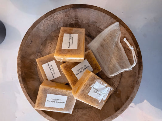 5pcs Savon exfoliant, curcuma